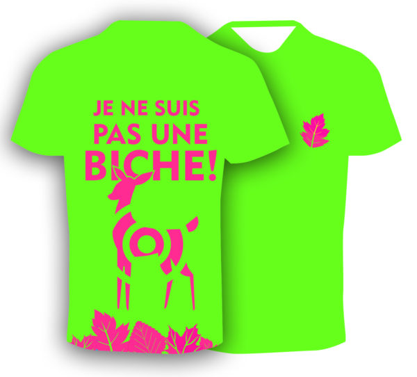 T-shirt fluo humoristique, pour le trail running homme. Fabriqué en Savoie, France. Cadeau sympa pour les trailers, les runners!