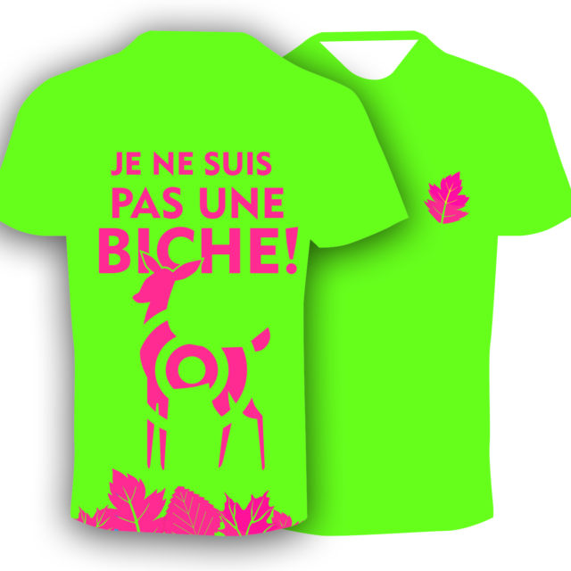 T-shirt fluo humoristique, pour le trail running homme. Fabriqué en Savoie, France. Cadeau sympa pour les trailers, les runners!