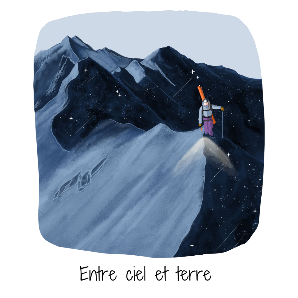 Illustration montagne ski alpinisme