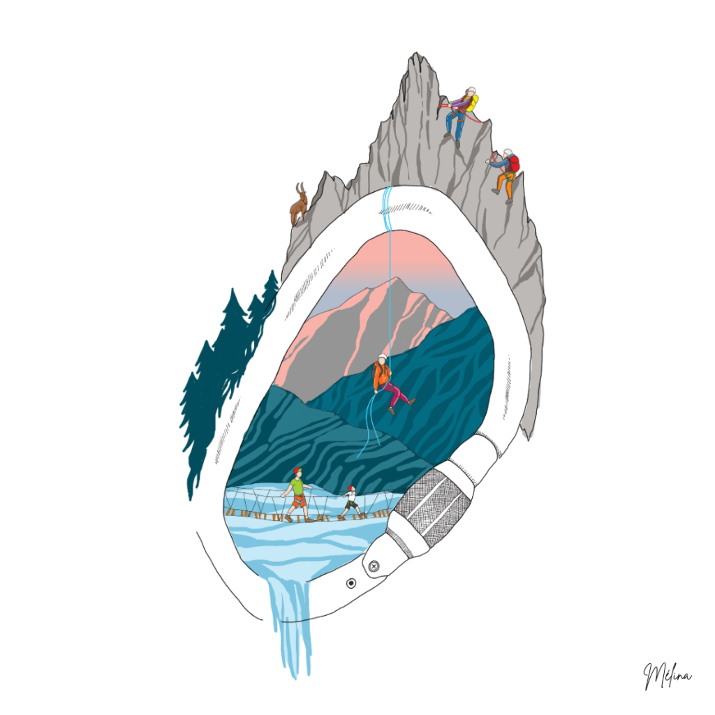 Mousqueton dessin alpinisme