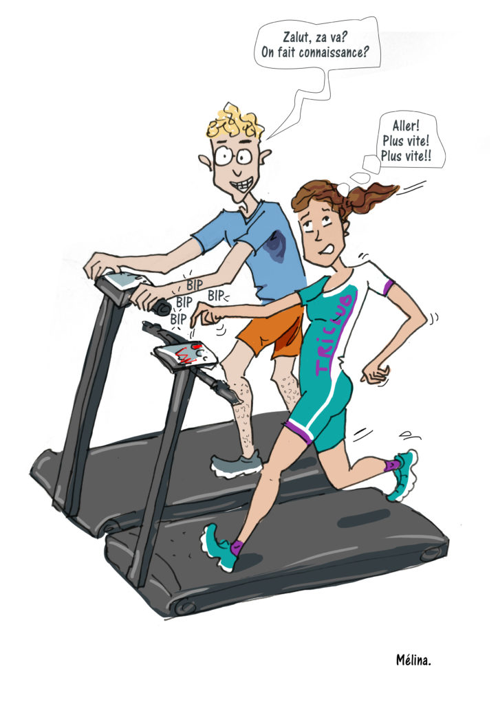 dessin humour triathlon pour magazine trimax