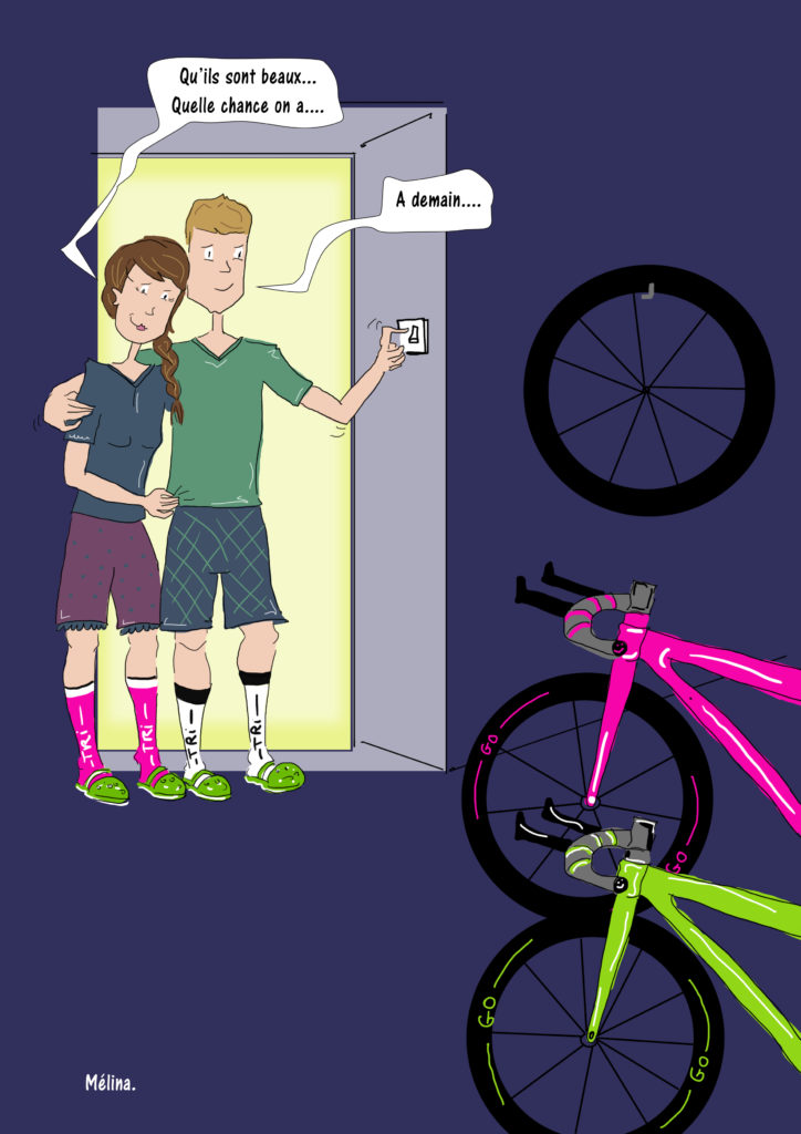 Dessin humour triathlon cyclisme