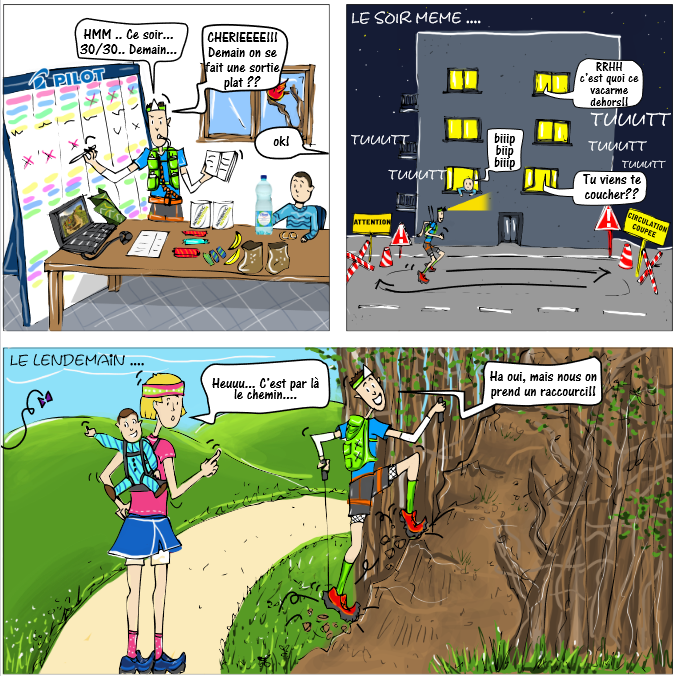 Dessin humour trail Pierra Menta été